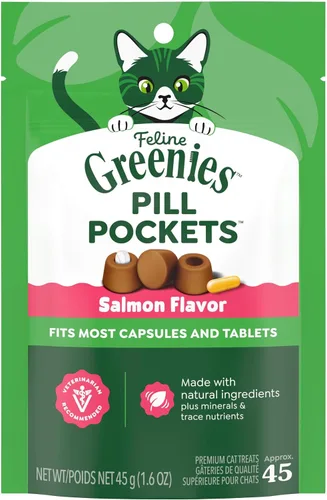 Vista 11 de Greenies Bolsitas para píldoras felinas para gatos Golosinas naturales suaves para gatos, sabor a hierba gatuna, bolsa de 1.6 oz. (45 golosinas)