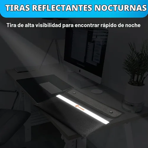 Vista 5 de Bolsa de Documentos Ignífuga Mejorada de 5200°F - Bolsa Ignífuga con Cremallera, Aislada Térmica, Tira Reflectante para Encontrar Rápidamente Negro