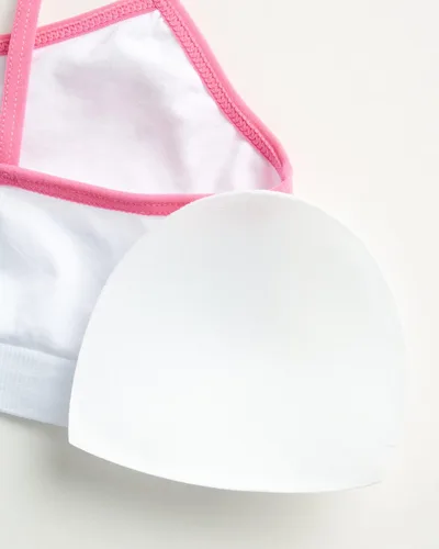 Vista 5 de bebe Sujetador deportivo de entrenamiento sin costuras para niña con almohadillas extraíbles (paquete de 4)