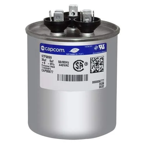 Vista 2 de 97F9899 - Condensador redondo de repuesto mejorado Genteq OEM de 35 + 5 uf MFD 440 voltios