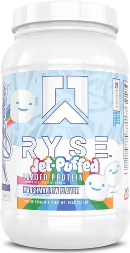 Vista 24 de RYSE Proteína en Polvo Cargada - Jet-Puffed Pastel de Cumpleaños - 25g Aislado y Concentrado de Proteína de Suero con Fibra Prebiótica y MCTs - Bajo