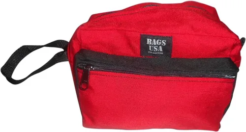 Vista 6 de Neceser tiene bolsillo frontal, bolsa de afeitar, kit de viaje cosmético fabricado en Estados Unidos. Negro