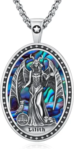 Vista 18 de Joyería Mágica para Mujeres y Hombres Nudo de Bruja Plata 925 Original Collar de Nudo de Bruja Tetragrammaton Hecate Collar Lilith Collar Pentagrama