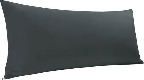 Vista 33 de Funda de almohada corporal de algodón de 400 hilos, cierre de cremallera, funda de almohada suave para el cuerpo, 20 x 48 pulgadas, castor