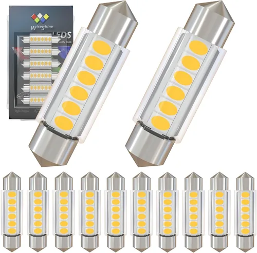 Vista 15 de Bombilla LED Festoon C5W de 38mm 39mm DE3425 DE3423 Bombillas LED Ámbar Amarillo Festoon 6418 6411 6423 Bombilla LED DC 12V para Luces Interiores