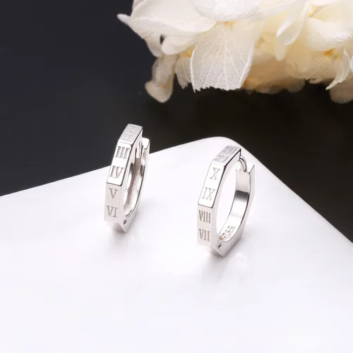 Vista 2 de Aretes de aro de plata de ley 925, delicados aretes colgantes para mujeres, hombres y niñas, regalo de joyería