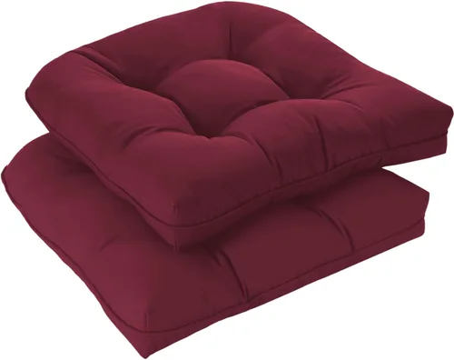Vista 19 de downluxe Juego de 2 cojines para sillas de exterior para muebles de patio, cojines impermeables acolchados rellenos para muebles de patio, cojín