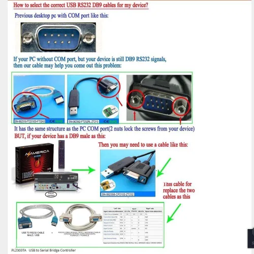 Vista 5 de Cable serie RS232 con cable cruzado hembra USB 2.0 a DB9 de 5.9 pies - TV con control de PC, pin de módem nulo