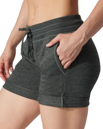 Vista 13 de 90 Degree By Reflex Shorts Suaves de Sudadera para Mujer de Cintura Alta con Cordón Ajustable para Descanso y con Bolsillos Paquete de 2 gris