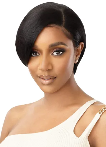 Vista 5 de Outre Perfect Hairline - Peluca de encaje frontal HD de 13 x 4 pulgadas LUXY (3DRB café crema)