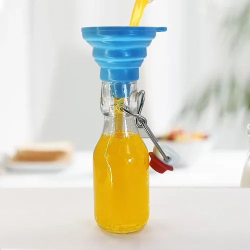 Vista 3 de Paquete de 8 botellas de vidrio abatibles, botella de vidrio pequeña con tapa abatible de 3.38 onzas, botellas de licor pequeñas, botellas de licor