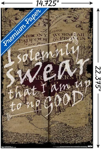 Vista 3 de Trends International Harry Potter - The Marauder's Map - I Solemnly Swear Wall Poster, 14.725" x 22.375", Premium Unframed Version Versión premium