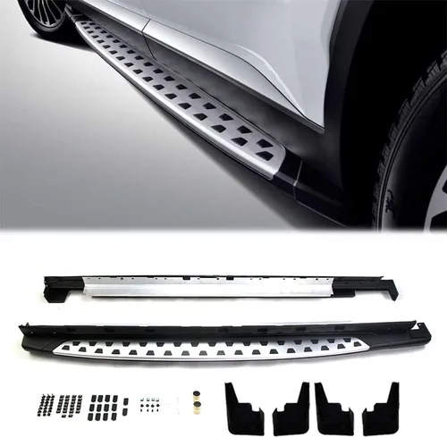 Vista 5 de Estribos Laterales Aptos para Hyundai Palisade 2020-2025 con Aletas de Barro (No Requiere Perforación)