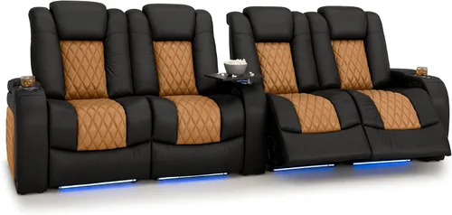 Vista 27 de Seatcraft Asiento de cine en casa Diamante Marrón Reclinable Individual