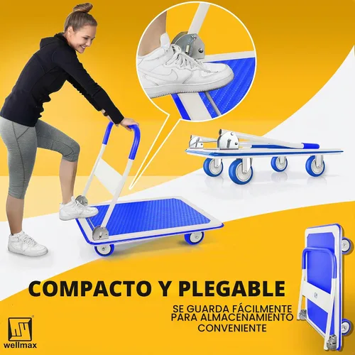 Vista 4 de Carro de plataforma Wellmax Azul