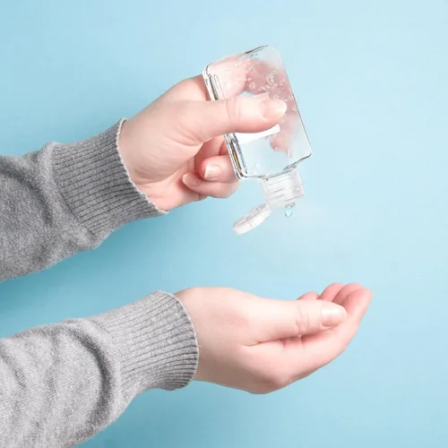 Vista 8 de Pumtus Paquete de 60 botellas de plástico recargables con tapa abatible, desinfectante de manos vacío transparente de 2 onzas con tapa abatible