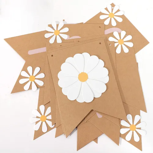Vista 7 de Cartel de feliz cumpleaños de margaritas, tema de flores silvestres, decoración de primer cumpleaños