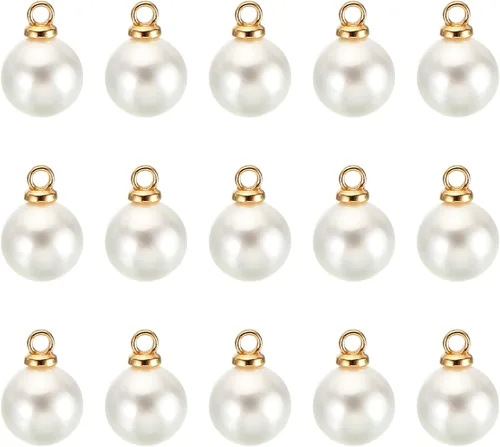 Vista 17 de PATIKIL 150 cuentas de perlas de perlas de imitación de perlas colgantes de bricolaje para hacer joyas, pulseras, aretes, collar