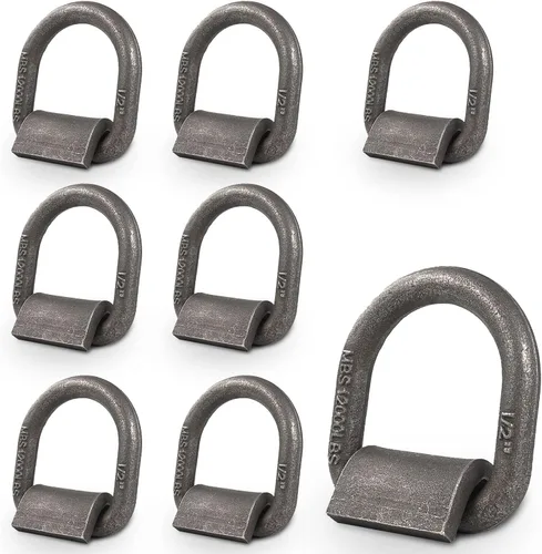 Vista 13 de Anclaje de anillo en D soldado de 1/2 pulgada, 12000 libras, forjado para camión remolque, paquete de 12