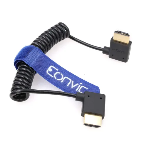 Vista 28 de 8K HDMI a abajo HDMI de alta velocidad negro en espiral trenzado cable para Sony A7S3 FX3 FX9 Canon C70 Z CAM E2 cámara Atomos Ninja V Shinobi Cable