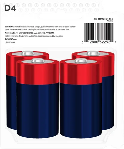 Vista 7 de Rayovac D Batteries, Fusion Premium D Cell - Batería alcalina, 4