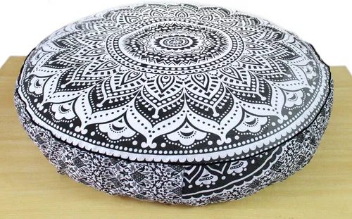 Vista 32 de ICC - Funda de cojín cuadrada grande de algodón con diseño de mandala, funda de almohada hippie, funda de almohada para el suelo con cremallera