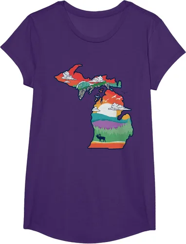Vista 14 de Michigan Outside - Camiseta con ilustración artística