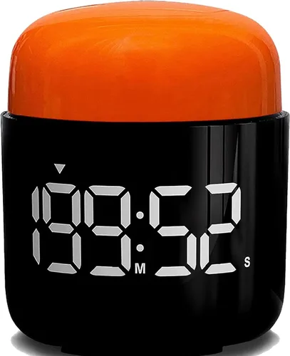 Vista 9 de Temporizador de giro de mesa, cronómetro con pantalla LED grande, alarma silenciosa y fuerte, cuenta regresiva de 199 minutos y más, luz nocturna
