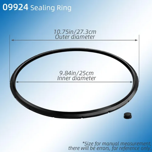 Vista 2 de 09924 Anillo de sellado de olla a presión de repuesto para presto Canner, compatible con modelos de presión de 6 y 8 cuartos de galón 0126306