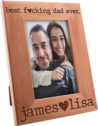 Vista 2 de Be Burgundy Regalos para el Día del Padre para papá, marco de fotos personalizado con nombres, 4 x 6, regalos del día del padre de parte de hija