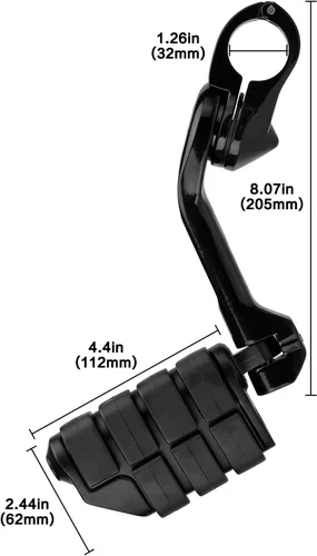 Vista 6 de Estriberas de carretera en ángulo de 1.25 pulgadas de largo para motocicleta, reposapiés ajustables con abrazaderas kit de soportes compatible
