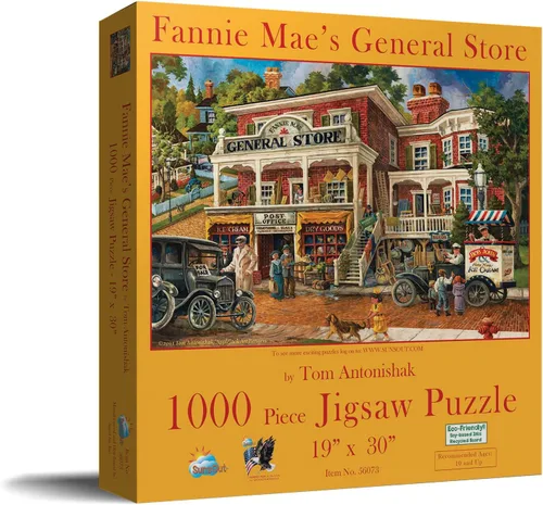 Vista 2 de SUNSOUT INC - Fannie Mae's General Store - Rompecabezas de 1000 piezas por artista: Tom Antonishak - Tamaño acabado 19" x 30" - MPN # 56073