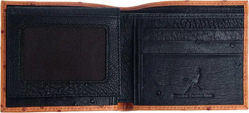 Vista 5 de Cartera de piel de avestruz marrón claro real