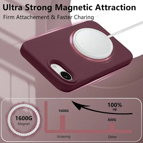 Vista 603 de Funda magnética de silicona para iPhone 13 Pro, color blanco antiguo [Compatible con Magsafe] [Forro de microfibra suave antiarañazos], funda