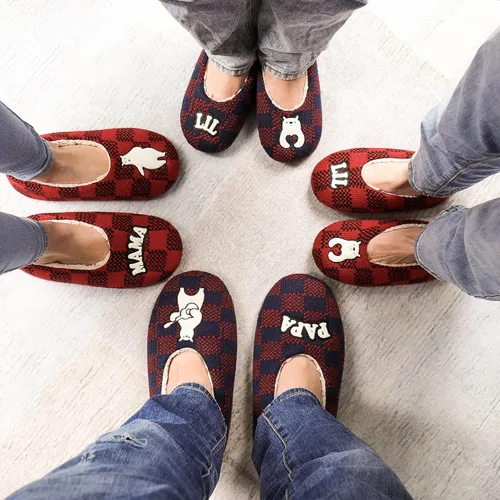 Vista 5 de Zizor Warm Christmas Slippers for Family, Bear Kid Slippers for Girls Boys, Winter House Shoes for Child Indoor