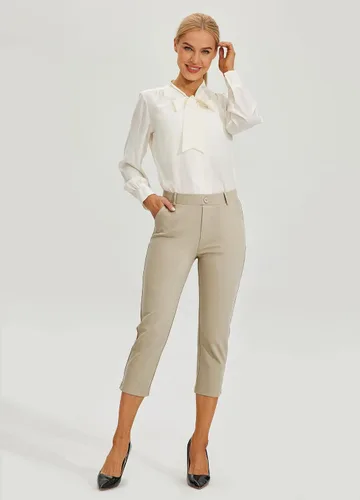 Vista 6 de Willit Pantalones capri de vestir para mujer, pantalones de yoga, pantalones capri de trabajo, pantalones elásticos de oficina de cintura alta, 21