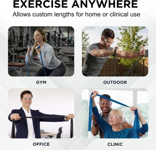 Vista 6 de THERABAND Juego de bandas de resistencia, bandas elásticas para ejercicio y terapia física, entrenamiento de fuerza para fitness superior e inferior