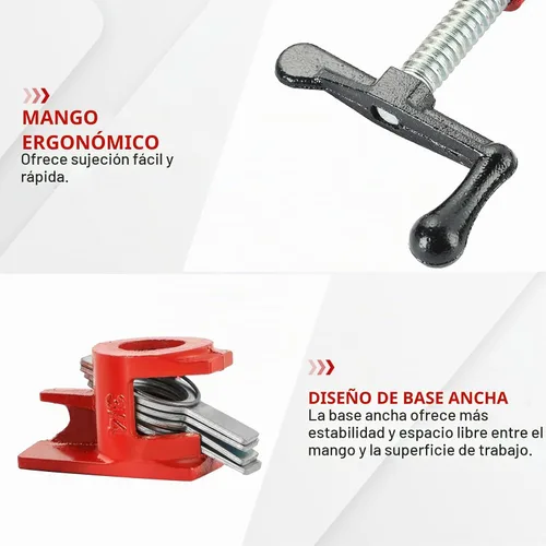 Vista 5 de Paquete de 4 abrazaderas de tubo de 3/4 pulgadas, juego de abrazaderas de tubo de encolado de madera, abrazaderas de tubo de liberación rápida