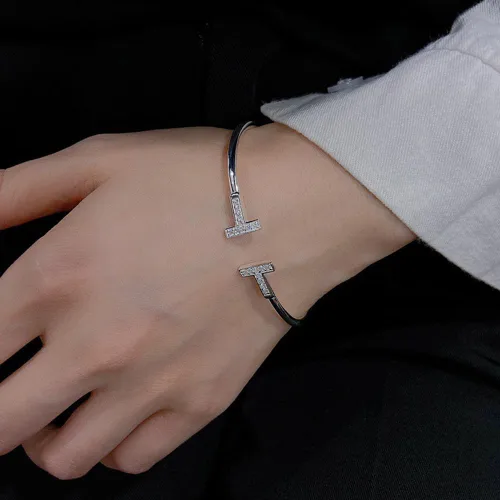 Vista 2 de Pulseras de oro y plata para mujer (juego plateado), Plata, Aleación.