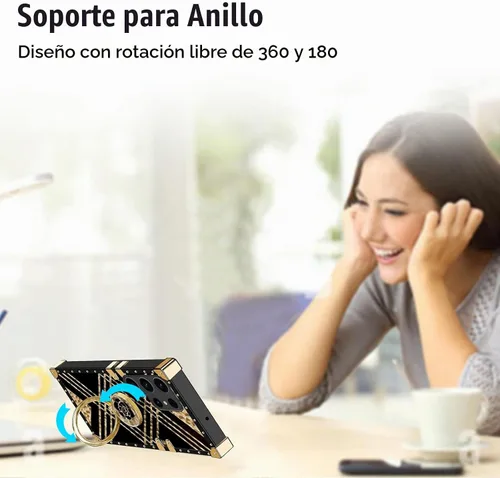 Vista 8 de Funda para S23 Ultra, Galaxy S23 Ultra para mujer, funda a prueba de golpes, TPU retro, elegante, clásica, borde de lujo, protección completa