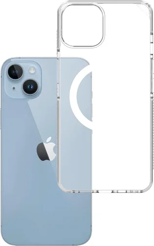 Vista 2 de Armor Signature - Funda compatible con MagSafe, para iPhone 14 (transparente con cinta gris)