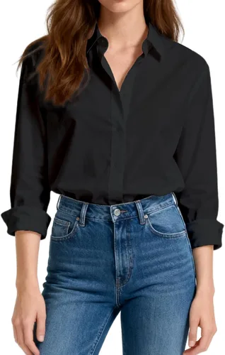 Vista 20 de Camisas de vestir ajustadas de algodón para mujer, blusas de manga larga para oficina, blusas con cuello