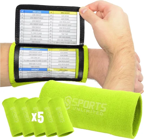 Vista 19 de Sports Unlimited Banda Instructora Triple para Adultos, Muñequeras de Fútbol para Jugadas, Muñequeras de Béisbol, Bandas de Brazo QB