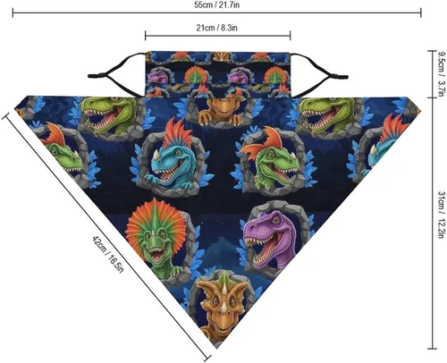 Vista 2 de Pañuelo de protección solar UV con lazo para las orejas, bufanda triangular reutilizable