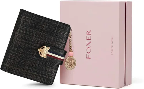 Vista 4 de FOXER Carteras pequeñas para mujer, monederos con cremallera para tarjetas de crédito, Classic