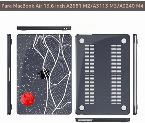 Vista 7 de Teryeefi Funda rígida para MacBook Air M3, M2, M4, MacBook Air de 13 pulgadas 2025, 2024, 2023, 2022, versión A3240, A3113, A2681, carcasa rígida