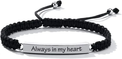 Vista 12 de Pulsera de urna personalizada para cenizas, recuerdos de joyería de cremación para mujeres y hombres, pulsera ajustable de cuerda tejida hecha a