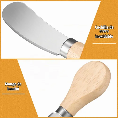 Vista 4 de LWarranty - 48 cuchillos esparcidores de queso, cuchillo de queso con mango