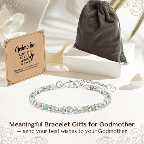 Vista 6 de Pulseras inspiradoras de regalo para mujeres de cumpleaños pulseras de cuentas de piedra natural curativa Thinking of You Get Well Soon, regalos