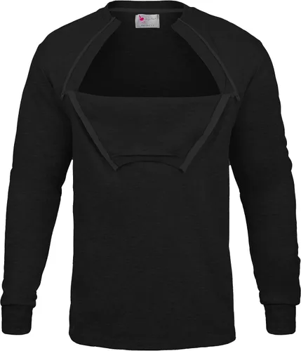 Vista 4 de ComfyChemoCHEMOWEAR - Camisa de manga larga con cremallera para hombre